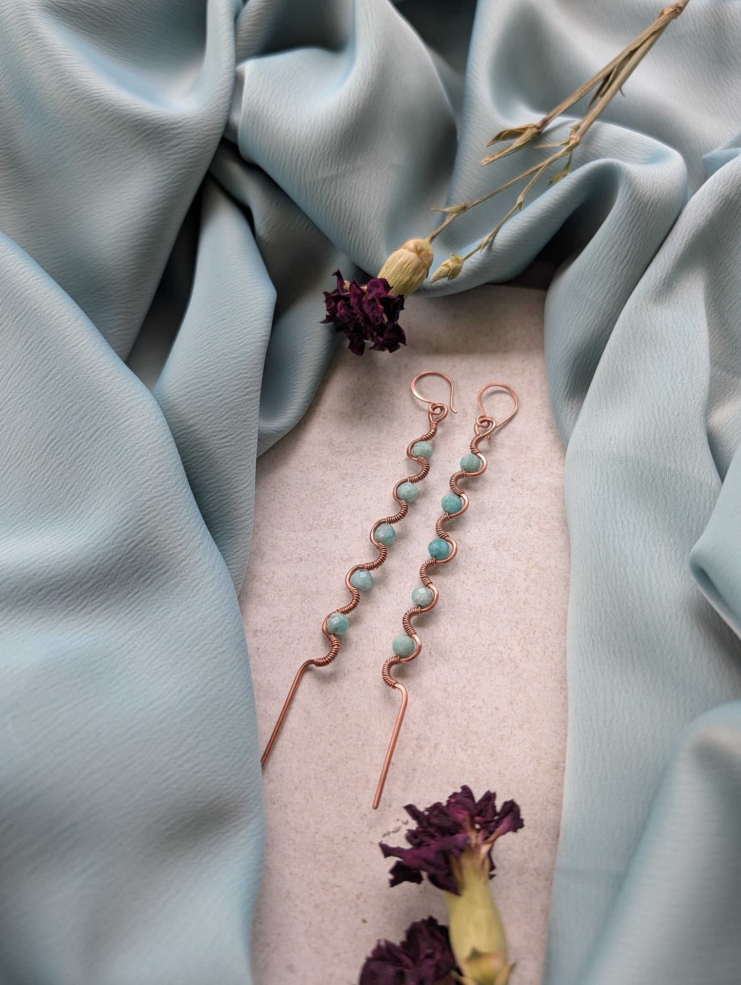 Aventurine Curve Earrings